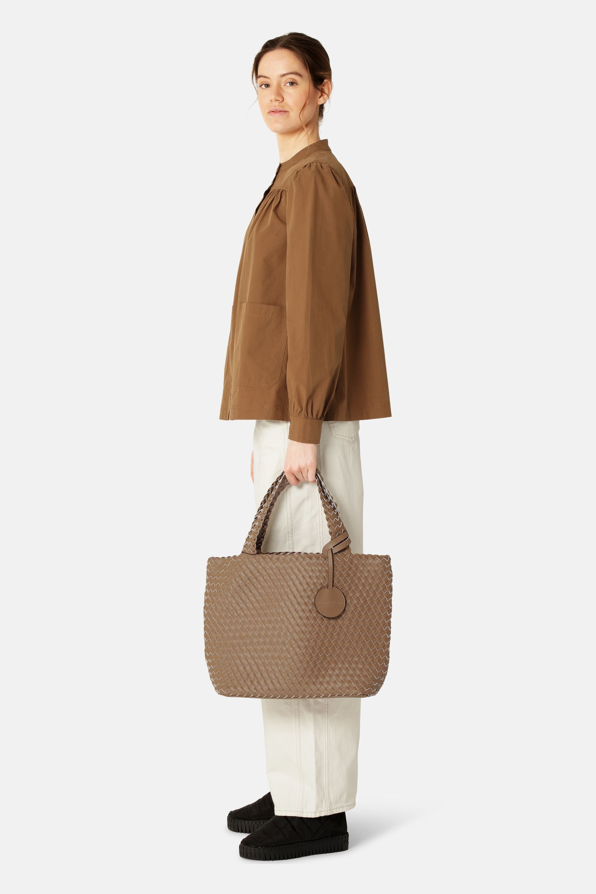 Tote Bag Flätad - Mocca Metallic Mocca